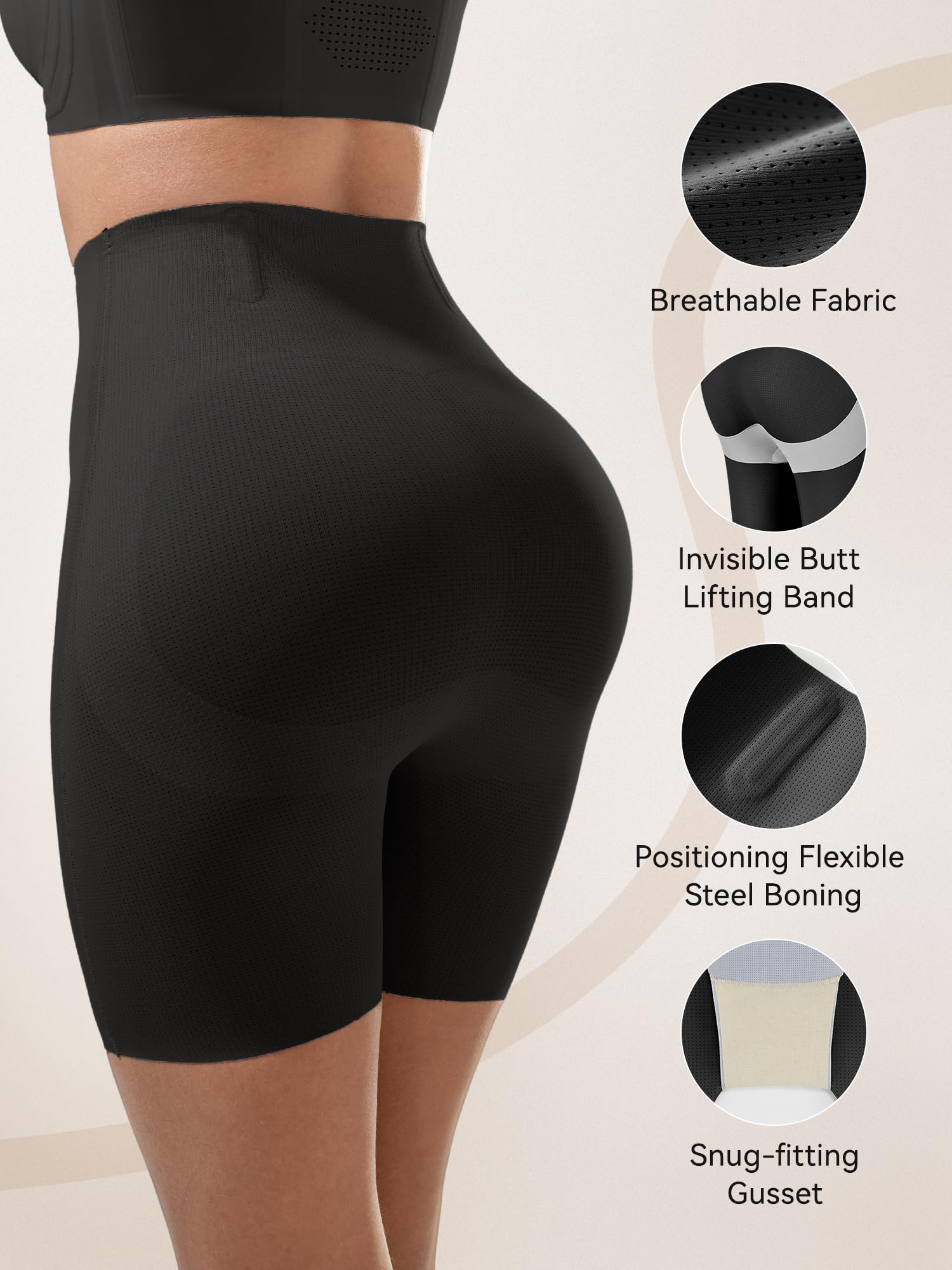 Liyunee Tummy Control Shapewear Shorts for Women - Image 3